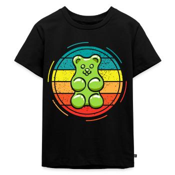 Grünes Gummibärchen - Kinder Premium Bio T-Shirt - Schwarz - Vorne - Mikhail (115cm)
