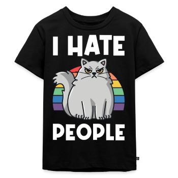 I Hat People Rainbow I Hate People Hate valentine - Kids Premium Organic T-Shirt - black - Front - Mikhail (115cm)