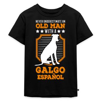 Galgo Español Vieux Homme lévriers espagnol - T-shirt Premium bio Enfant - noir - Devant - Mikhail (115cm)