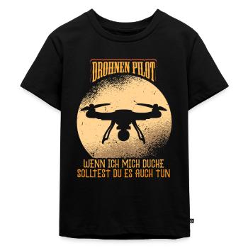 Drohne Drohnen Pilot - Kinder Premium Bio T-Shirt - Schwarz - Vorne - Mikhail (115cm)