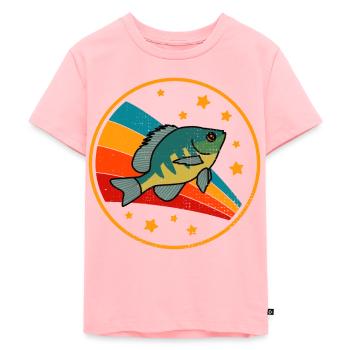 Poisson-lune dans l'espace pour les pêcheurs - T-shirt Premium bio Enfant - rose - Devant - AI Model Kid Female (0cm)