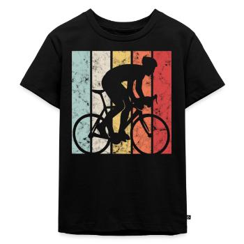 Road Bike Bicycle Cycling - Kids Premium Organic T-Shirt - black - Front - Mikhail (115cm)