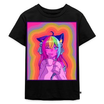 Kidcore Aesthetic Kawaii Anime Girl 90s Nostalgia - Kids Premium Organic T-Shirt - black - Front - Mikhail (115cm)