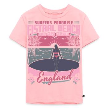 FISTRAL BEACH CORNWALL ENGLAND - SURFING GIRL - Kids Premium Organic T-Shirt - rose - Front - AI Model Kid Female (0cm)