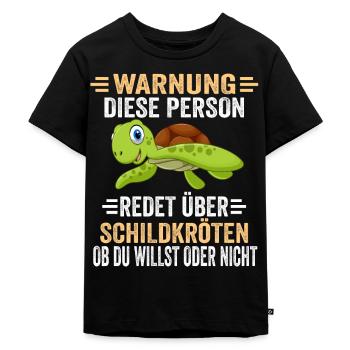 Schildkröte Schildkröten Süßer - Kinder Premium Bio T-Shirt - Schwarz - Vorne - Mikhail (115cm)