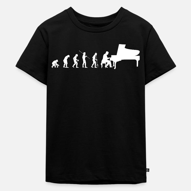 Evolution Gift Piano Player Piano - Kids Premium Organic T-Shirt - black