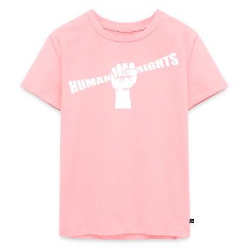 Human Rights - Kids Premium Organic T-Shirt - rose - Front - AI Model Kid Female (0cm)