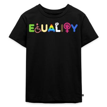 Equality - Für Gleichberechtigung - Kinder Premium Bio T-Shirt - Schwarz - Vorne - Mikhail (115cm)