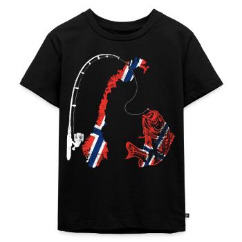 Voyage de pêche en Norvège Pêche en Norvège - T-shirt Premium bio Enfant - noir - Devant - Mikhail (115cm)
