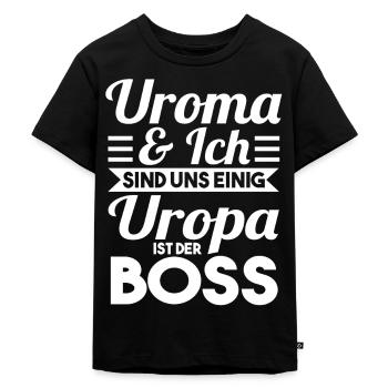 Uropa ist der Boss - Kinder Premium Bio T-Shirt - Schwarz - Vorne - Mikhail (115cm)