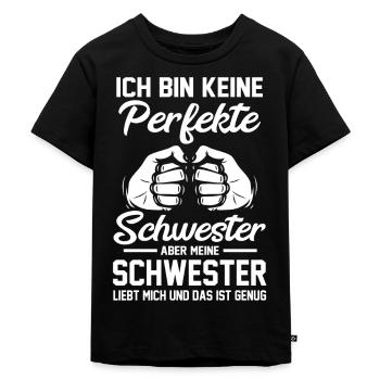 Schwestern Schwester - Kinder Premium Bio T-Shirt - Schwarz - Vorne - Mikhail (115cm)
