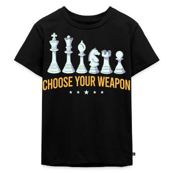 Échecs, joueur d’échecs, amateur d’échecs - T-shirt Premium bio Enfant - noir - Devant - Mikhail (115cm)