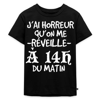 14h du Matin Humour Cadeau Ado Geek - T-shirt Premium bio Enfant - noir - Devant - Mikhail (115cm)