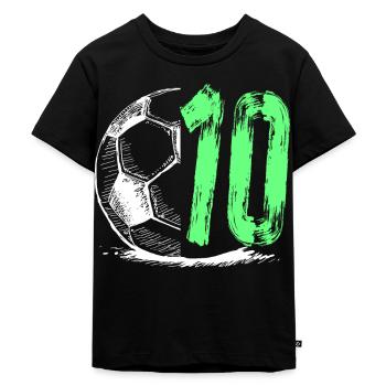 Fußball Geburtstag 10 Jahre - Kinder Premium Bio T-Shirt - Schwarz - Vorne - Mikhail (115cm)