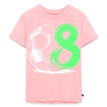 Fußball Geburtstag 8 Jahre - Kinder Premium Bio T-Shirt - Rosa - Vorne - AI Model Kid Female (0cm)