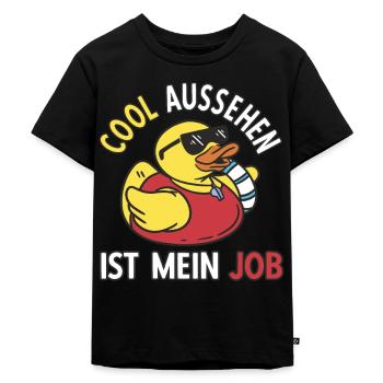 Cool aussehen ist mein Job Bademeister Ente - Kinder Premium Bio T-Shirt - Schwarz - Vorne - Mikhail (115cm)