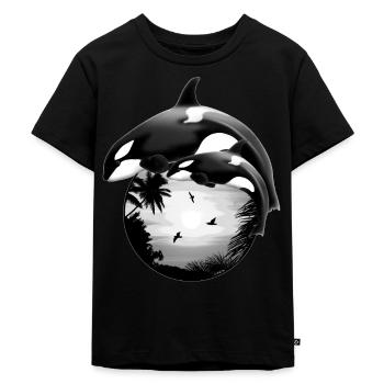 Orca - Kinder Premium Bio T-Shirt - Schwarz - Vorne - Mikhail (115cm)