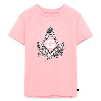 Freimaurer I Auge der Vorsehung Loge Motiv für - Kinder Premium Bio T-Shirt - Rosa - Vorne - AI Model Kid Female (0cm)