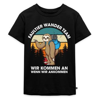 Faultier Wanderteam Faultier Wander Team - Kinder Premium Bio T-Shirt - Schwarz - Vorne - Mikhail (115cm)