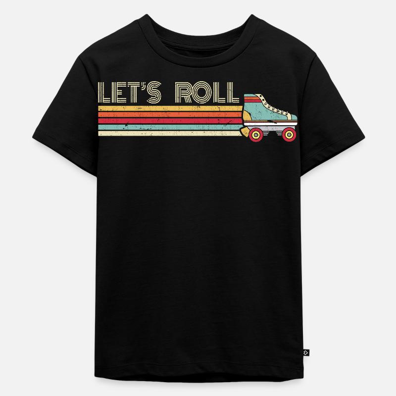 Rollschuh, Rollschuhläufer, Skate - Kinder Premium Bio T-Shirt - Schwarz