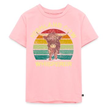 Schottisches Hochlandrind - Kinder Premium Bio T-Shirt - Rosa - Vorne - AI Model Kid Female (0cm)
