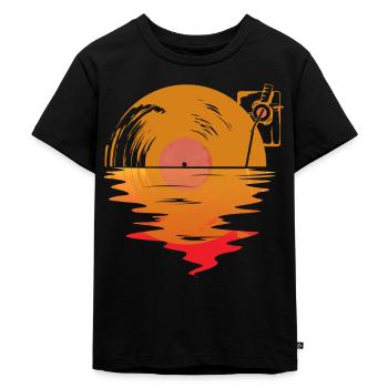 Vinyl Rekord Sonnenaufgang, Audiophile - Kinder Premium Bio T-Shirt - Schwarz - Vorne - Mikhail (115cm)
