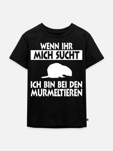 Murmeltier - Kinder Premium Bio T-Shirt - Schwarz