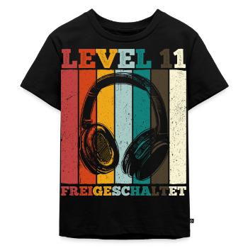 11.Geburtstag Jungen Video Gamer Level 11 freigesc - Kinder Premium Bio T-Shirt - Schwarz - Vorne - Mikhail (115cm)