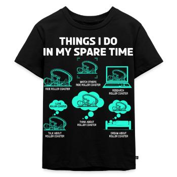Achterbahn Freizeitpark Rollercoaster Fahrgeschäft - Kinder Premium Bio T-Shirt - Schwarz - Vorne - Mikhail (115cm)