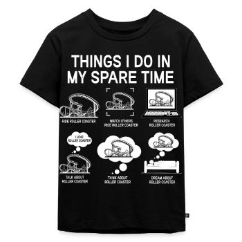 Achterbahn Freizeitpark Rollercoaster Fahrgeschäft - Kinder Premium Bio T-Shirt - Schwarz - Vorne - Mikhail (115cm)