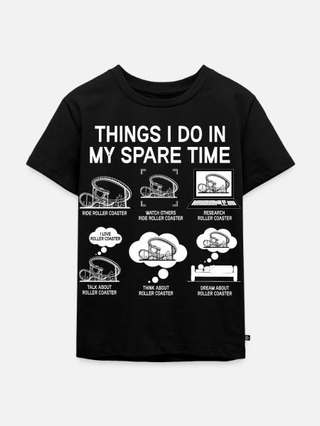 Achterbahn Freizeitpark Rollercoaster Fahrgeschäft - Kinder Premium Bio T-Shirt - Schwarz