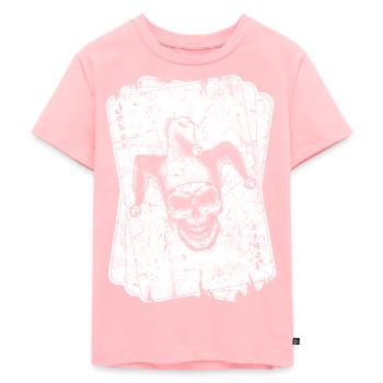 Poker-Karten-Spieler-Vintage-Joker-Karte - Kinder Premium Bio T-Shirt - Rosa - Vorne - AI Model Kid Female (0cm)