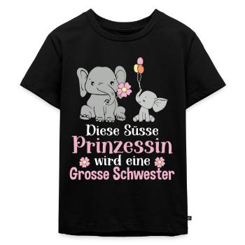 Diese Süsse Prinzessin Wird Grosse Schwester - Kinder Premium Bio T-Shirt - Schwarz - Vorne - Mikhail (115cm)
