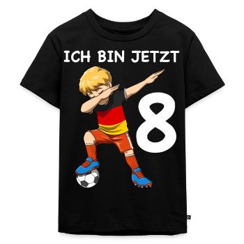 8. Geburtstag Fußball Deutschland - 8 Jahre Junge - Kinder Premium Bio T-Shirt - Schwarz - Vorne - Mikhail (115cm)