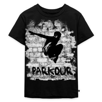 Parkour - Kids Premium Organic T-Shirt - black - Front - Mikhail (115cm)