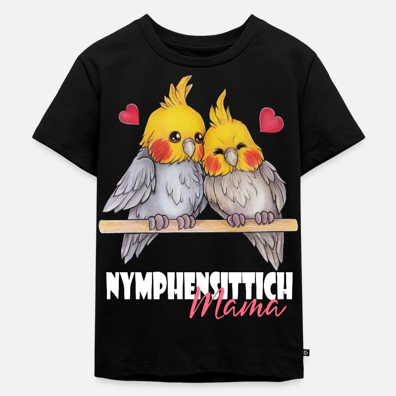 Niedlich Nymphen Geschenk Nymphensittich Mama - Kinder Premium Bio T-Shirt - Schwarz