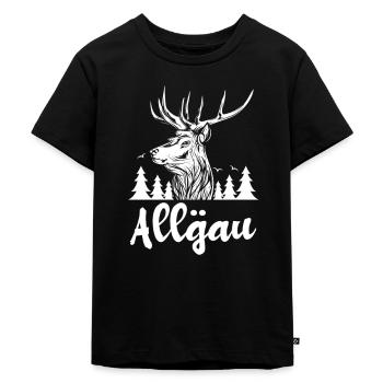 Allgäu mit Bergen - Allgäu Design - Kinder Premium Bio T-Shirt - Schwarz - Vorne - Mikhail (115cm)