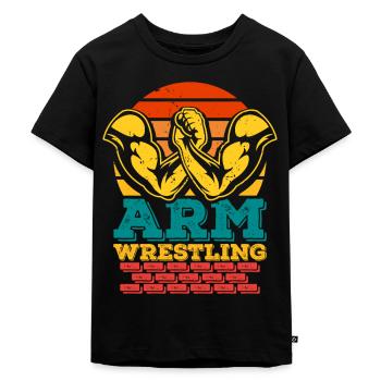 Armwrestling-fan - Kids Premium Organic T-Shirt - black - Front - Mikhail (115cm)