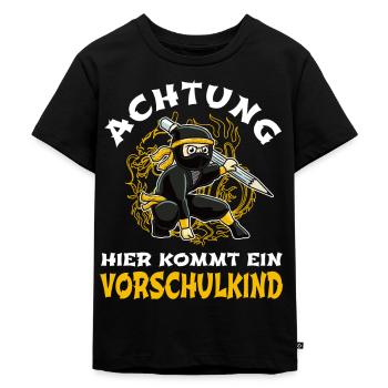Vorschulkinder Vorschulkind Ninja - Kinder Premium Bio T-Shirt - Schwarz - Vorne - Mikhail (115cm)