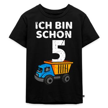 Ich bin schon 5 Jahre Geburtstag 5. Geburtstag - Kinder Premium Bio T-Shirt - Schwarz - Vorne - Mikhail (115cm)