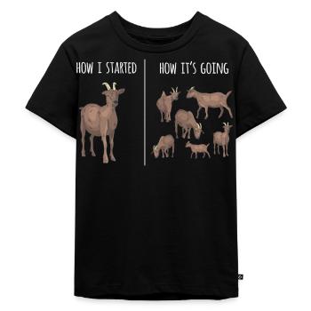 Ziege, Ziegen, Ziegenliebhaber - Kinder Premium Bio T-Shirt - Schwarz - Vorne - Mikhail (115cm)