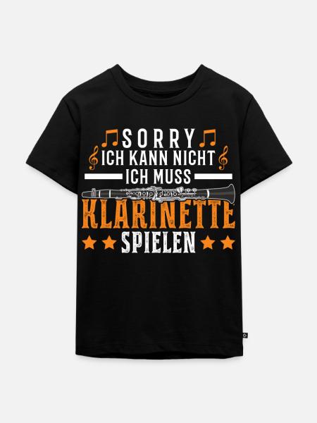 Klarinette Klarinettist - Kinder Premium Bio T-Shirt - Schwarz