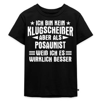 Posaune Posaunist Instrument Spruch - Kinder Premium Bio T-Shirt - Schwarz - Vorne - Mikhail (115cm)