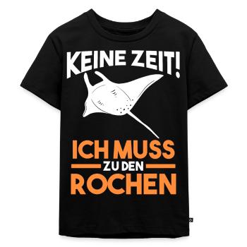 Rochen - Kinder Premium Bio T-Shirt - Schwarz - Vorne - Mikhail (115cm)