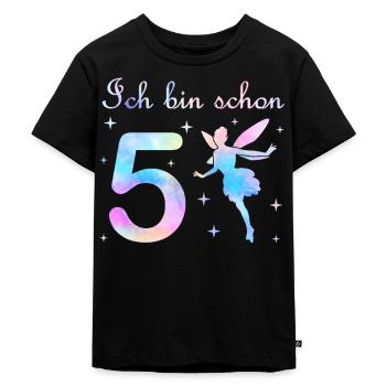 Fee Geburtstag Geschenk Mädchen 5 Jahre - Kinder Premium Bio T-Shirt - Schwarz - Vorne - Mikhail (115cm)