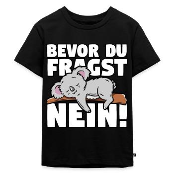 Koala - Kinder Premium Bio T-Shirt - Schwarz - Vorne - Mikhail (115cm)