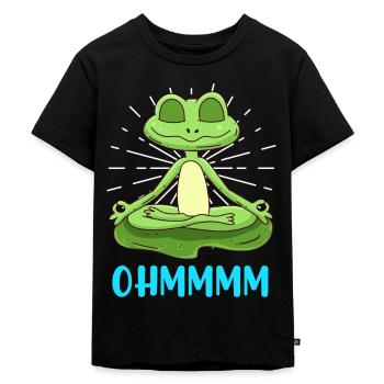 Ohmm Yoga Frog Cours de Yoga Entraîneur de Yoga - T-shirt Premium bio Enfant - noir - Devant - Mikhail (115cm)