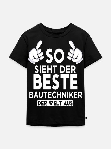 Bautechniker Spruch - Kinder Premium Bio T-Shirt - Schwarz
