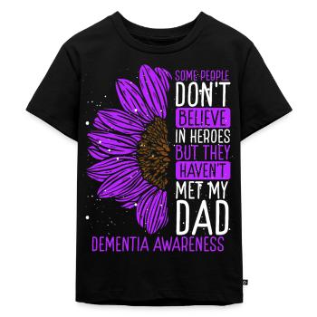 Ruban de sensibilisation à la démence Papa guerrier - T-shirt Premium bio Enfant - noir - Devant - Mikhail (115cm)