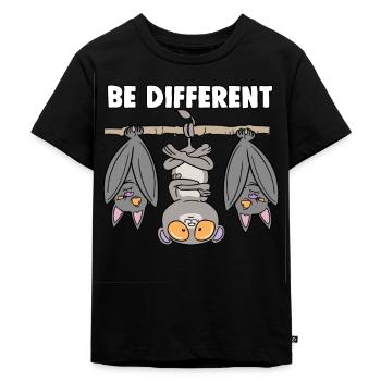 Koboldmaki Fledermaus Märchen Sei Anders - Kinder Premium Bio T-Shirt - Schwarz - Vorne - Mikhail (115cm)